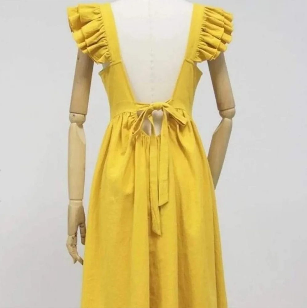 Boho ruffle sleeve dress size small new in package - Picture 3 of 3